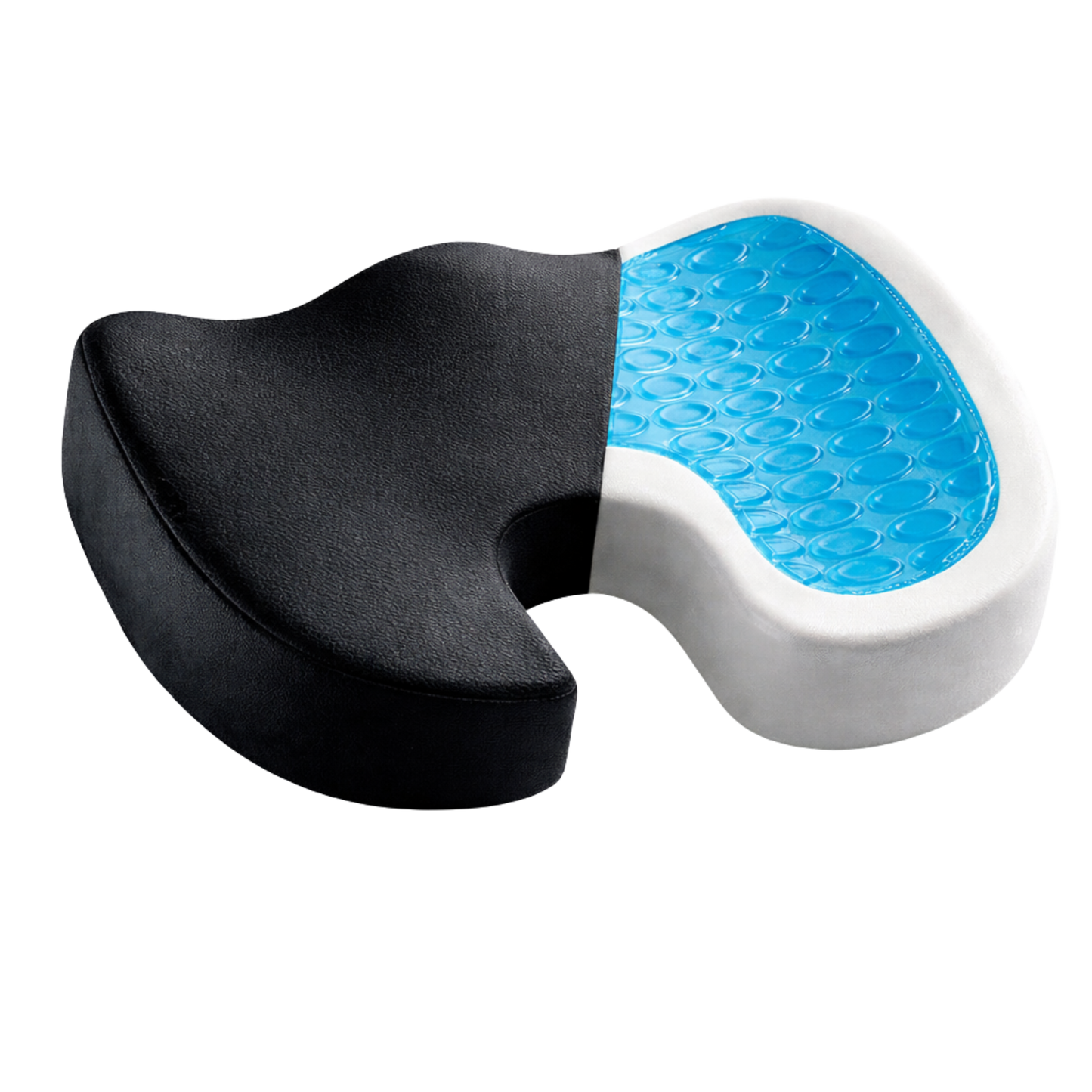 Cojín ergonómico-ortopédico de gel para asiento negro