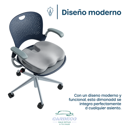 Cojín ergonómico-ortopédico de gel para asiento negro